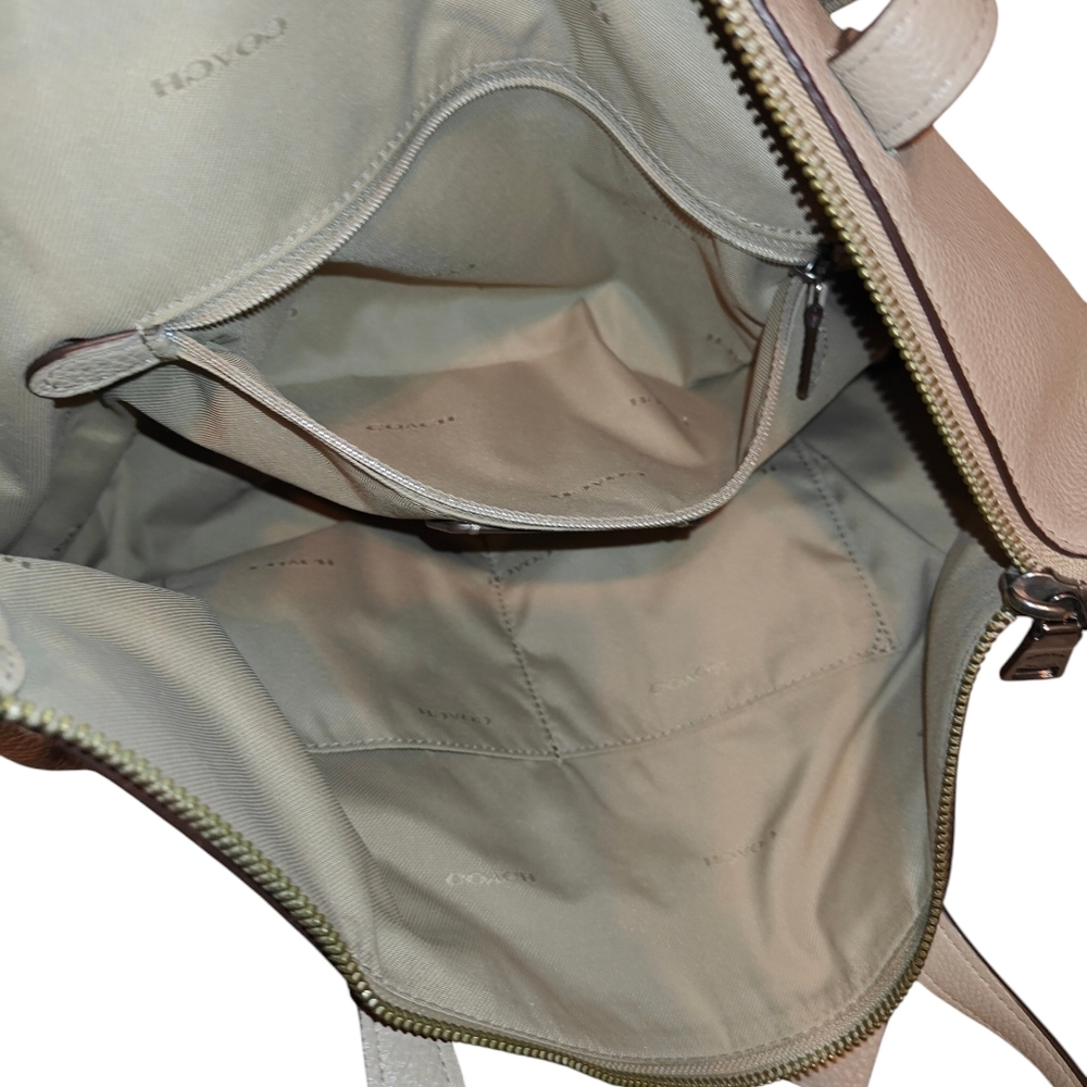 COACH Taylor Tote In Tan Pebble Leather - Picture 10 of 16